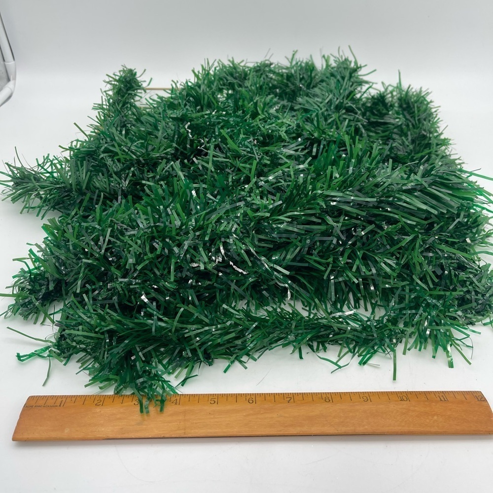 Vintage Christmas tree green tinsel branches | 30 pieces